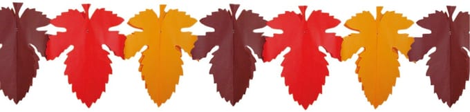 Slinger Herfstbladeren - 300 cm - papier - mix kleuren - herfst thema versiering