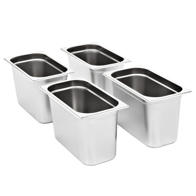vidaXL - Gastronormbakken - 4 - st - GN - 1/3 - 200 - mm - roestvrij - staal