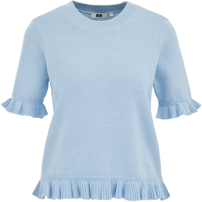WE Fashion Dames gebreide trui met ruches