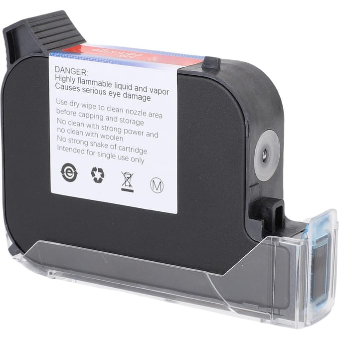 Sneldrogende Solvent Inktcartridge Zwart 42ml 12.7mm Vervanging voor Handheld Mini Inkjet Printer