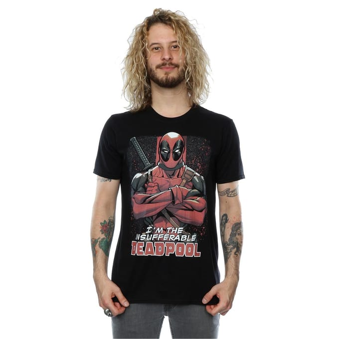 Marvel Heren Deadpool Gekruiste Armen T-Shirt (Zwart)