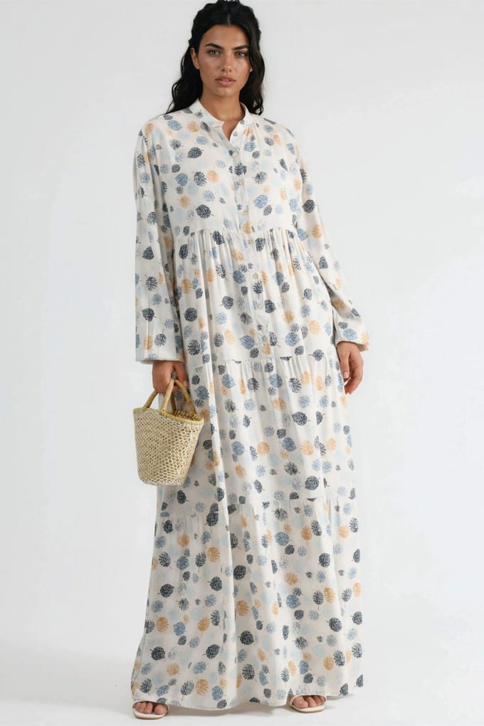 Comfortabele Patronen Maxi Jurk
