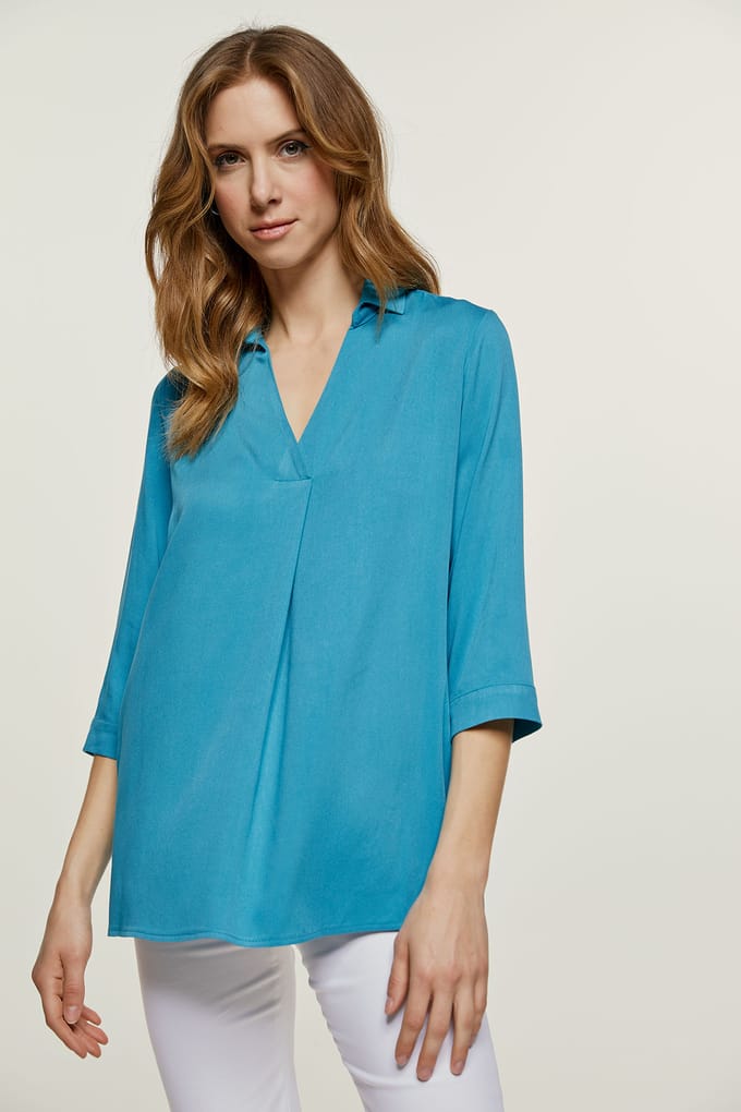 Turquoise V Hals Top