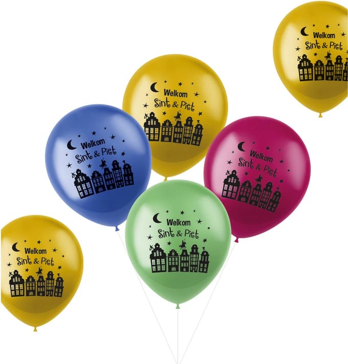 Folat BV - Balloons Welcome Santa & Black Pete 6 pcs.
