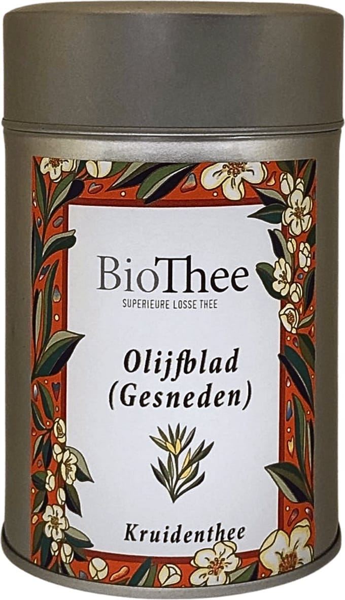 Olijfblad (Bio) 100 gr. in busje.