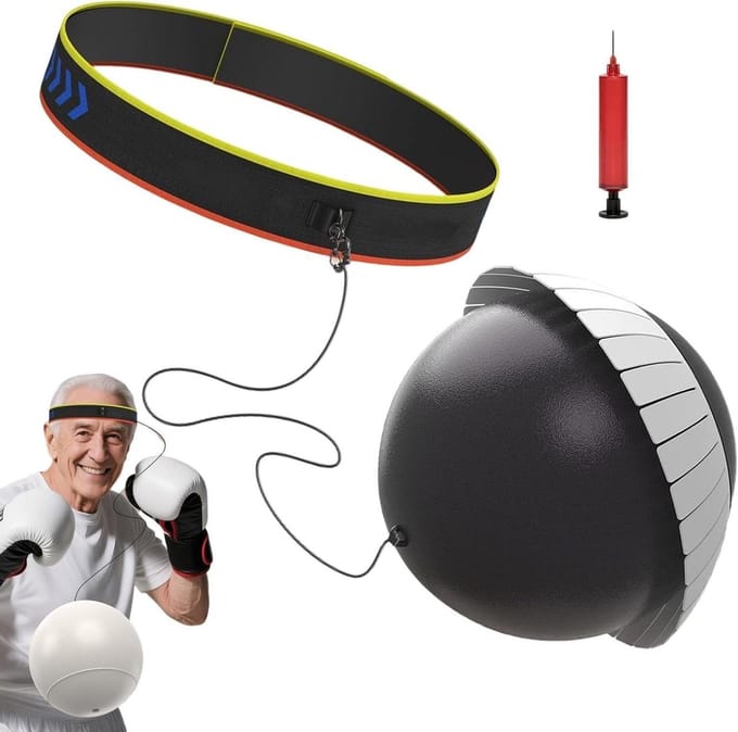 Boksbal Hoofdband - Reactiebal Set - Reactie Training - Geïntegreerde Ventilator - Verstelbaar - Zwart