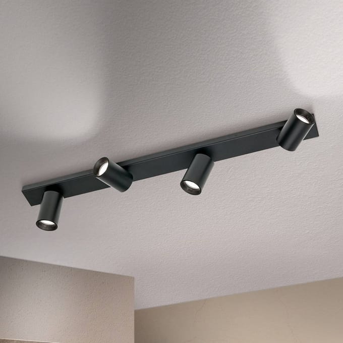 ORION Plafondspot Sean 4-lamps, zwart