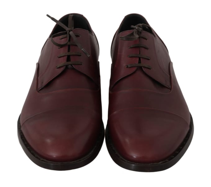 Dolce & Gabbana Rode Bordeaux Leren Derby Formele Schoenen
