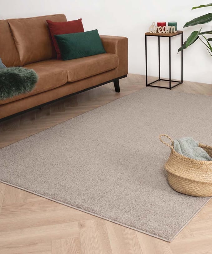 Laagpolig vloerkleed vierkant - Fine beige 300x300