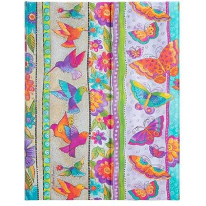 Paperblanks cahier, formaat 18 x 23 cm., uitvoering laurel burch collection - hummingsbirds