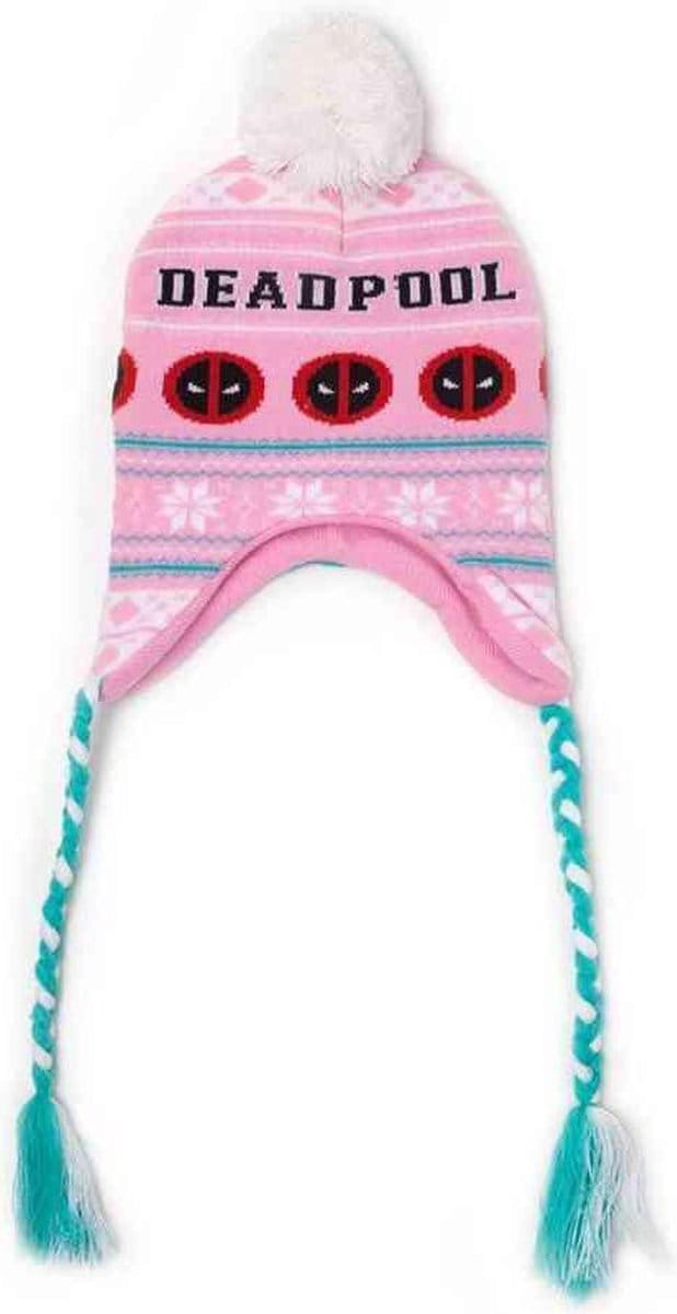 Marvel Deadpool Laplander Beanie muts Christmas Roze