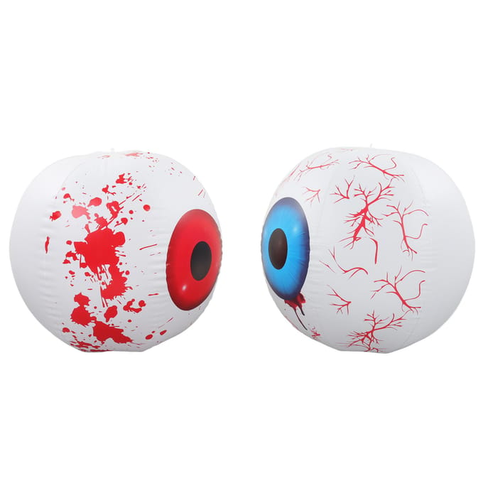 2 STUKS Terror Opblaasbare Decoratie met 12 Kleur Instelbare LED Opblaasbare Oogbol Lamp Voor red