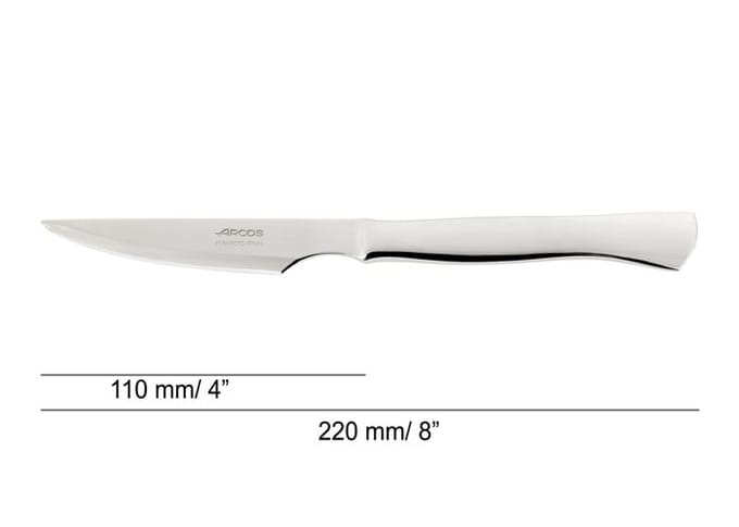 Couteau à steak - Arcos - Monoblock - 110 mm - Acier inoxydable - Tranchant lisse