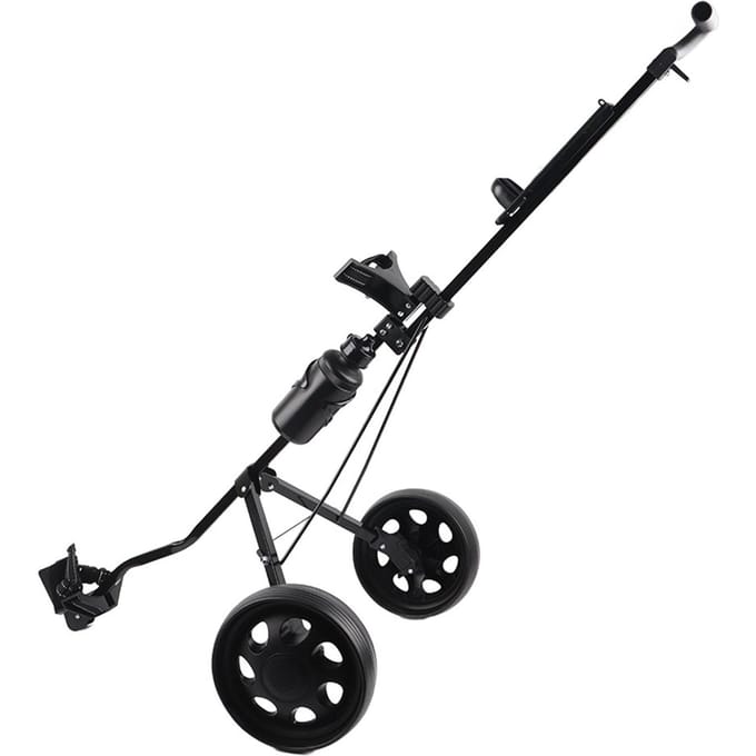 Chariot de golf pliable multifonctionnel 2 ?Équipement de parcours de chariot à roues black