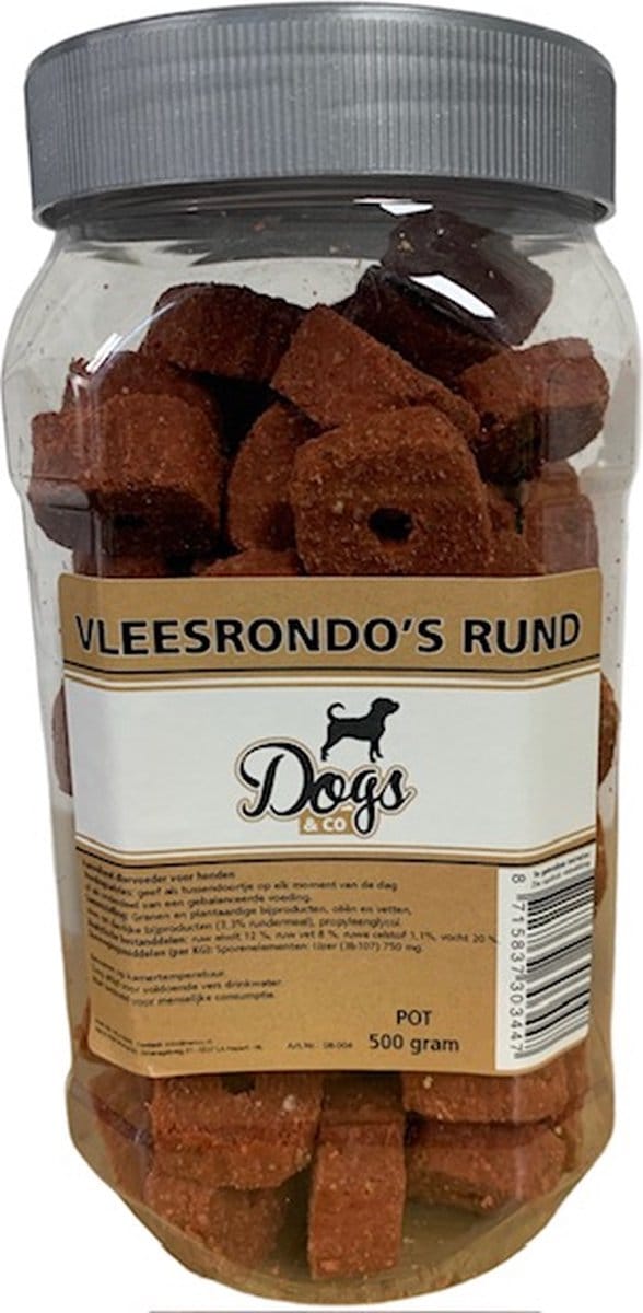 Dogs&Co Hondensnacks - Vleesrondo's rund - 500g