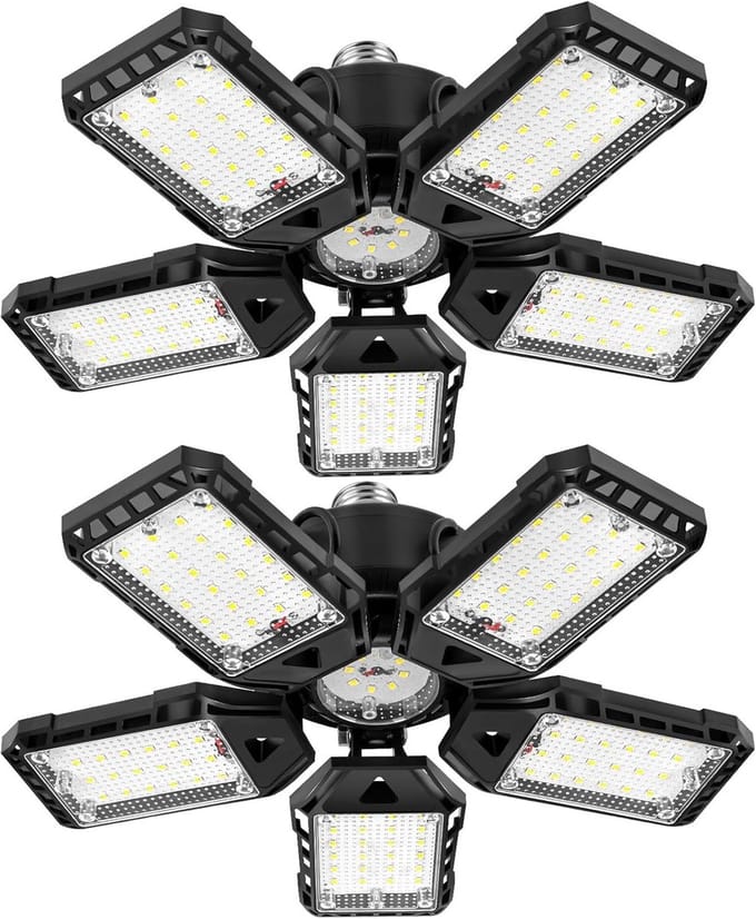 Krachtige LED Garage Verlichting 2 Stuks - 160W Instelbaar en Helder Wit Licht