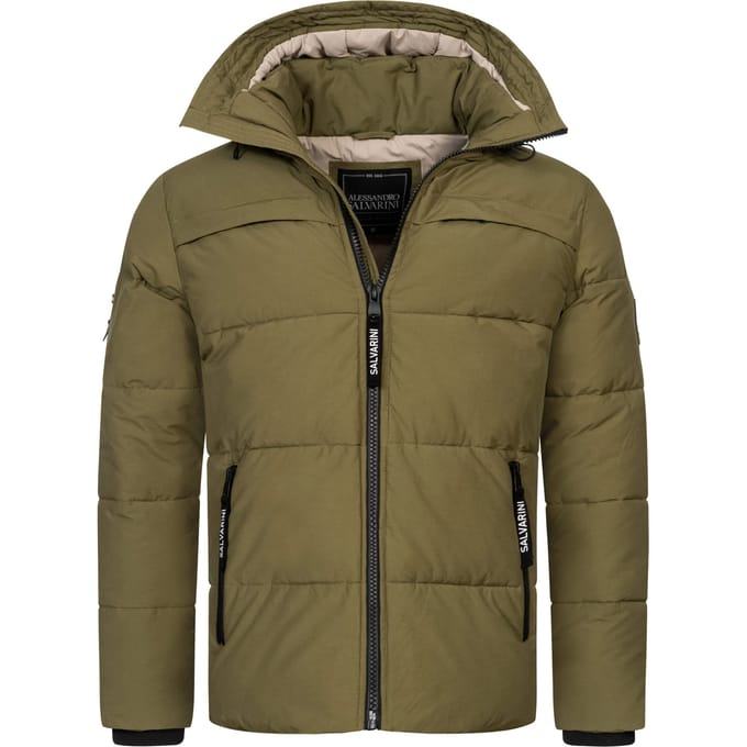 Alessandro Salvarini heren gewatteerde winterjas AS-334 met gevoerde capuchon