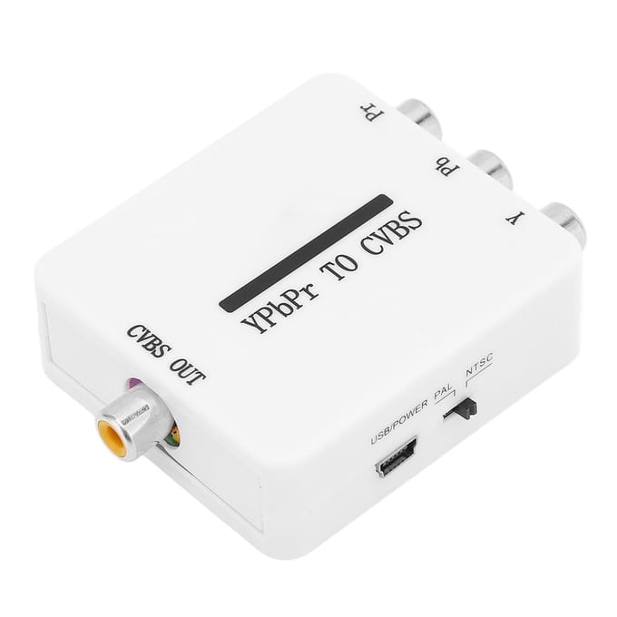 Convertisseur vidéo Mini YPbPr vers CVBS ou adaptateur vidéo pour projecteurs, moniteurs et téléviseurs