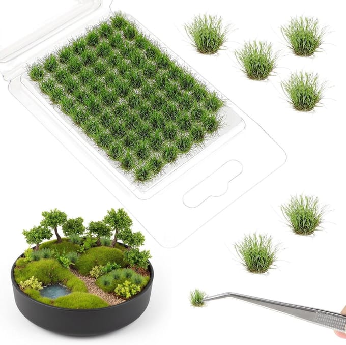 Modelbouw Gras - Miniatuur Tuft - Landschapsinrichting - Natuurgetrouwe Textuur - 0.5cm Diameter - Groen