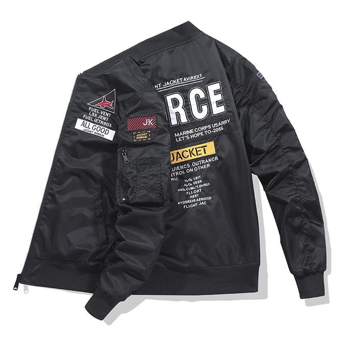 Veste brodée en coton Air Force Ma1 Pilot Jacket Veste de vol pour homme M gray
