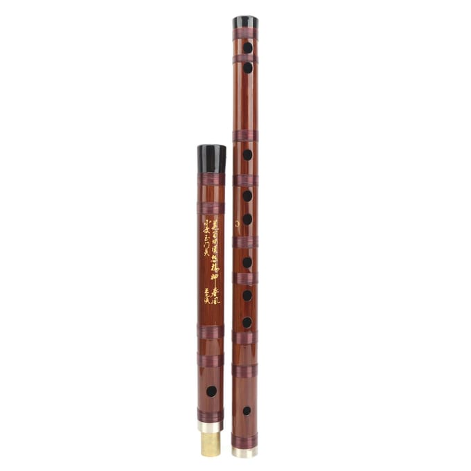 C-toets Droge Bittere Bamboe Fluit Traditioneel Orkestinstrument Set met Opbergdoos ZD02 brown