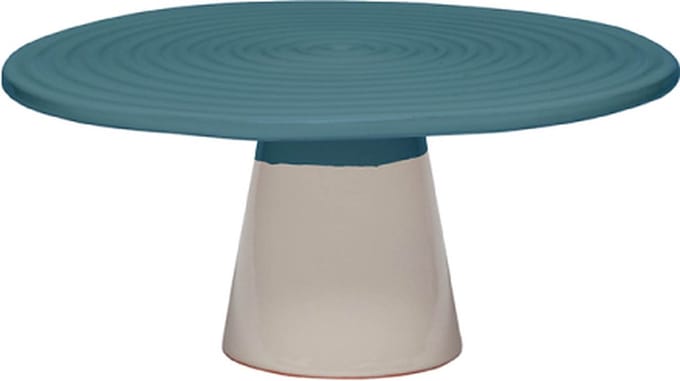 Dutchdeluxes - Gebakken keramiek - Taartplateau - Medium - 25 cm diameter - Blauw