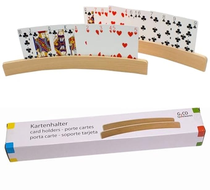 Houten Kaarthouder voor Speelkaarten - Set van 2 - 33 cm
