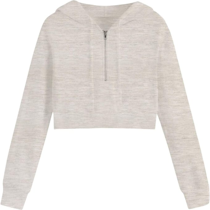 Miso Effen cropped hoodie voor dames (Havermout)