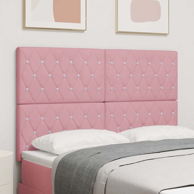 vidaXL - Hoofdbord - Roze - 144 - cm - Fluweel