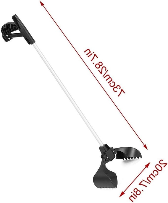 Poepschep Long Reach Handle Dog Waste Grabber - Black Dog Poop Scoop