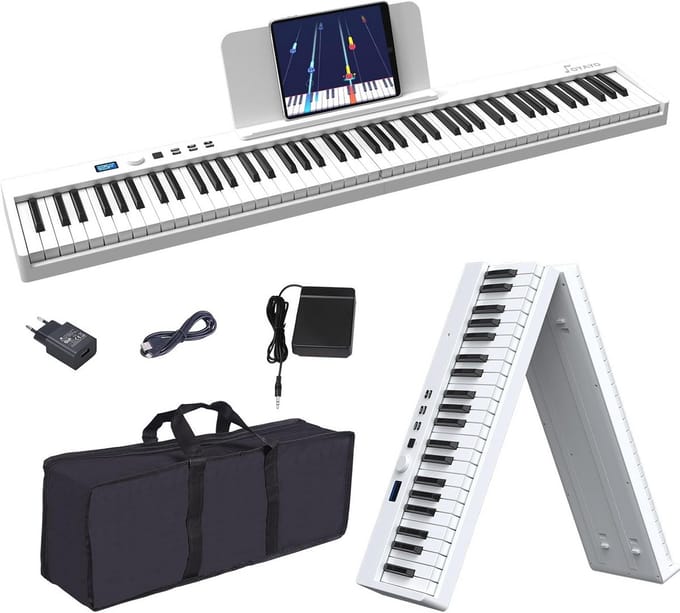 Inklapbaar Digitale Piano met 88 Toetsen en LCD Scherm - Geschikt voor MIDI en Bluetooth