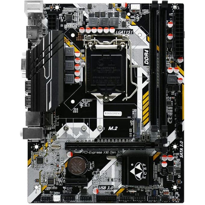 DDR4 B365A4 Computer Moederbord LGA1151 CPU Ondersteuning 64G Dual Channel Dual M.2 Interface Realtek zwart