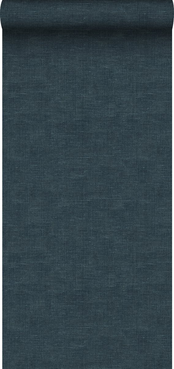 Origin Wallcoverings behang linnenstructuur donkerblauw - 347863 - 0.53 x 10.05 m