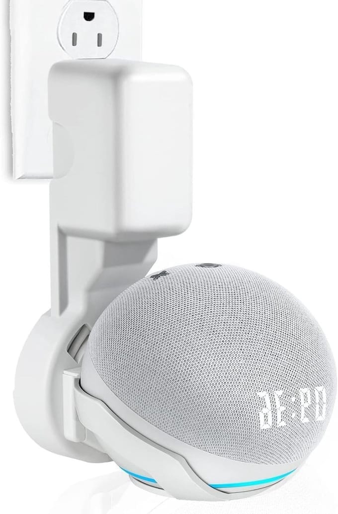 Wandhouder Speaker - Hanger Stand - Kabel Beheer - Ingebouwde Plug - 18 x 105 x 105 cm - Wit