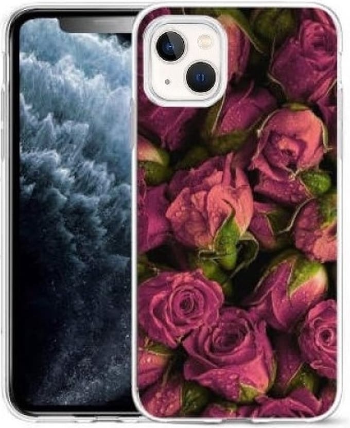 Cityhoesje-iPhone 14 Plus-15 Plus - hoesje – Bloemen – Backcover
