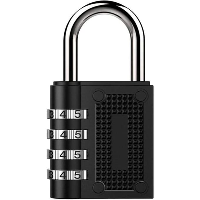 Cadenas - Étanche - 4 chiffres - Antirouille - Utilisation intérieure et extérieure noir