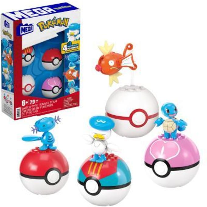 Mega Bloks Construx Pokémon Water Type Trainer Team Bekende knuffels