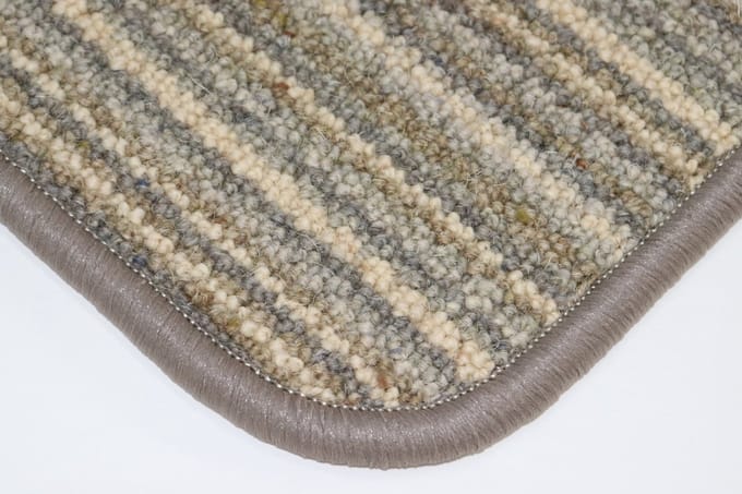 Uniek gestreept - wollen - Vloerkleed - Mat grijs - ecru bruin - 70x90cm