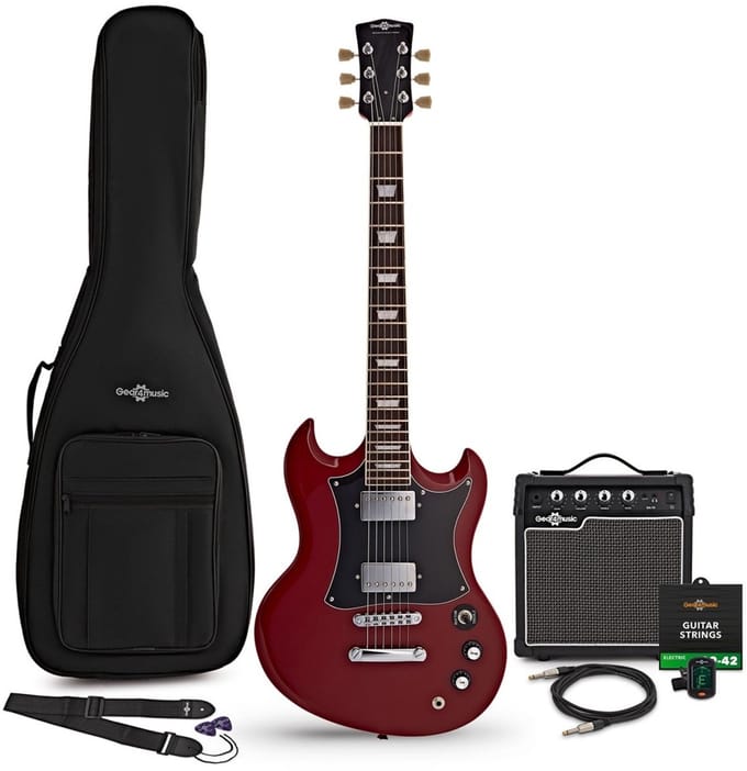 Brooklyn Select Elektrische Gitaar + 15 W Versterkerpakket, Rood