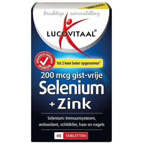 Lucovitaal Selenium Zink tabletten Supplement - 45 tabletten