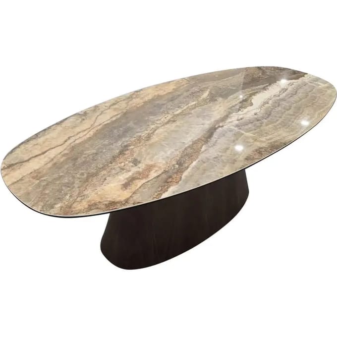 Deens onyx keramische eettafel Pole To Pole Walnut Veneer