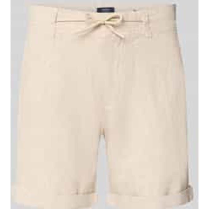 Linenshorts met strikceintuur en achterzakken