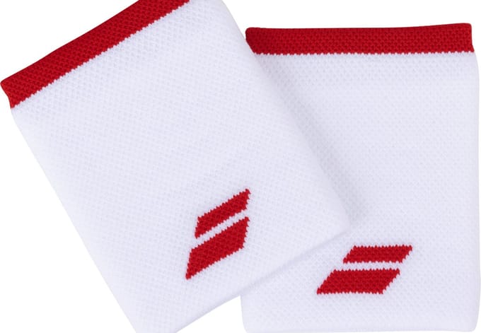 Babolat Jumbo polsbanden - wit / rood - 2 stuks