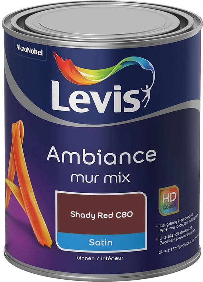 Levis - Ambiance Mur Satin Mix - Shady Red C80 - Mengverf - 1 L