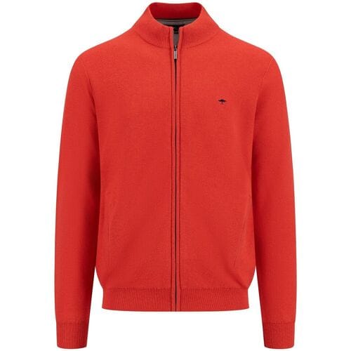Fynch-Hatton Vest Cardigan Zip Uni Color Structure Poppy Red / male