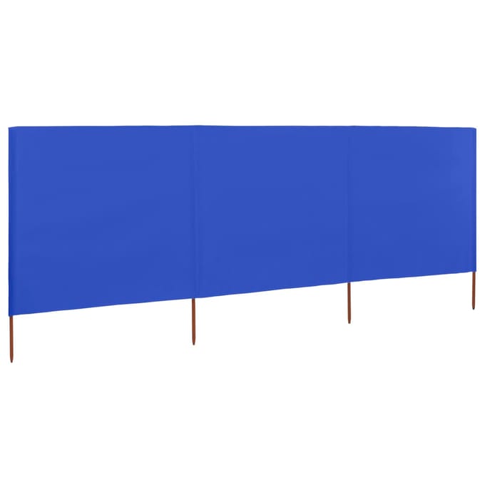 vidaXL - Windscherm - 3-panelen - 400x80 - cm - stof - azuurblauw