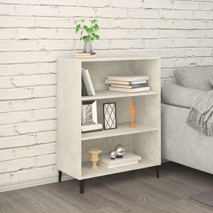 vidaXL - Dressoir - 69,5x32,5x90 - cm - bewerkt - hout - betongrijs