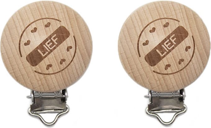 Durable 2 x houten speenkoordclip 30mm LIEF