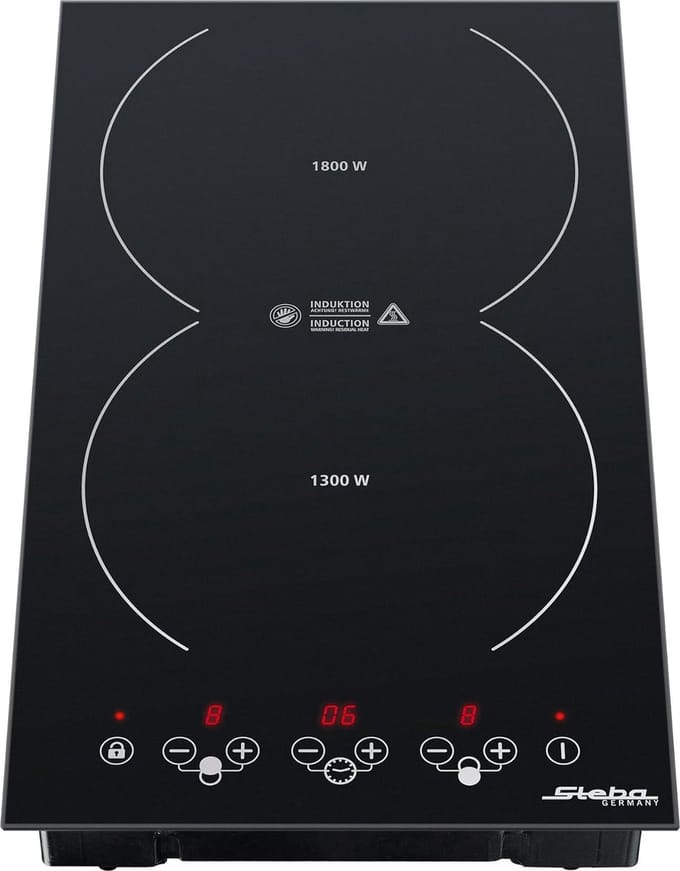 Steba IK200 - Inductiekookplaat - 2 pits - kookoppervlak ca. 24 x 40,5 cm - Touch Control - 8 standen - timer