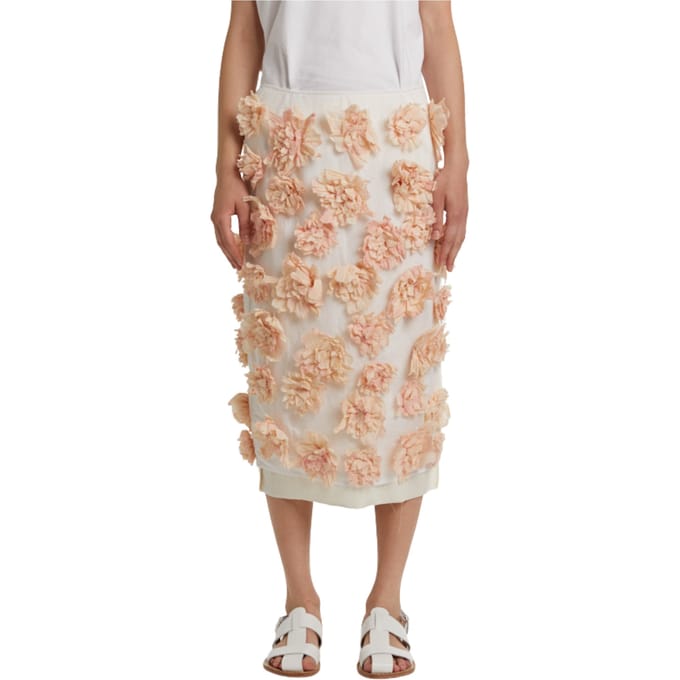 Vrouwenrok Pdr met 3D bloemen